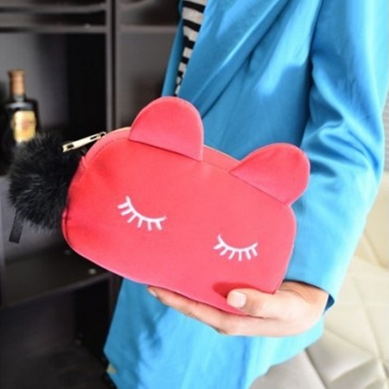 Fashion Cute Cat Zipper Case Coin Women Girls Purse Wallet Bag Pouch 3Colors GG|BB-1104