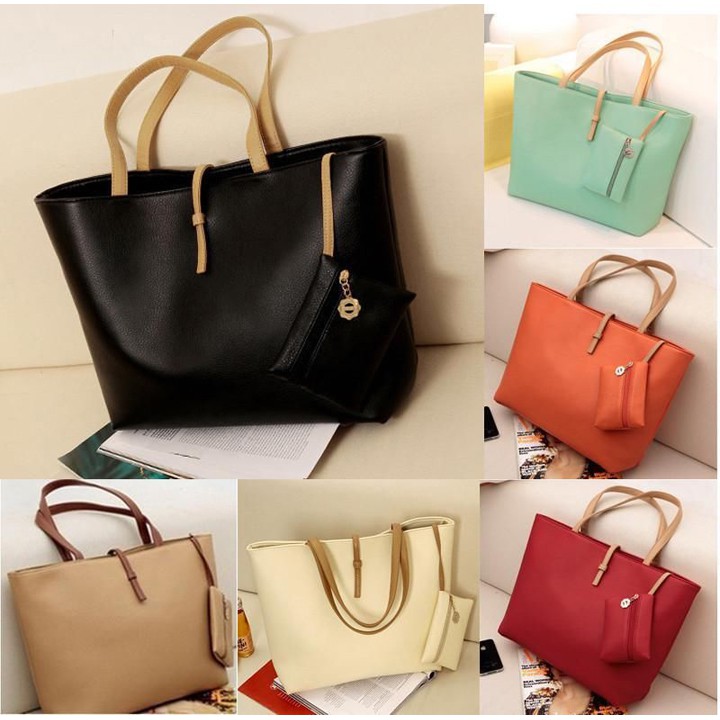 Women PU Leather Tote Shoulder Bags Purse