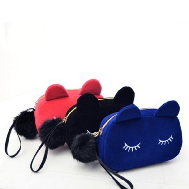Fashion Cute Cat Zipper Case Coin Women Girls Purse Wallet Bag Pouch 3Colors GG|BB-1104