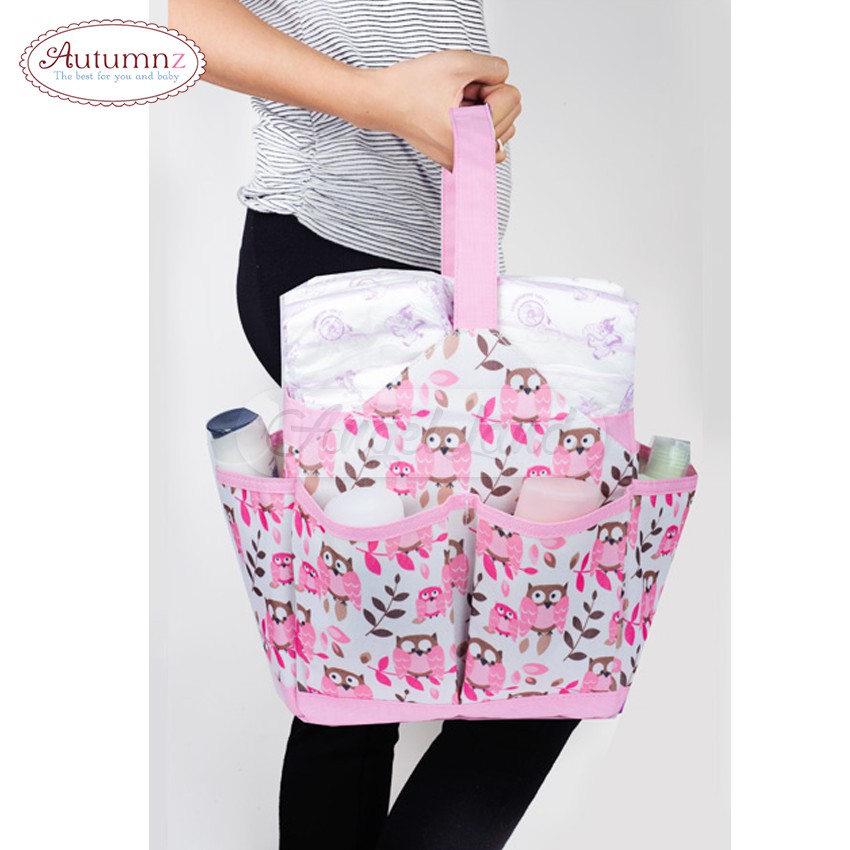 Autumnz Portable Diaper Caddy - Owl (Pink)