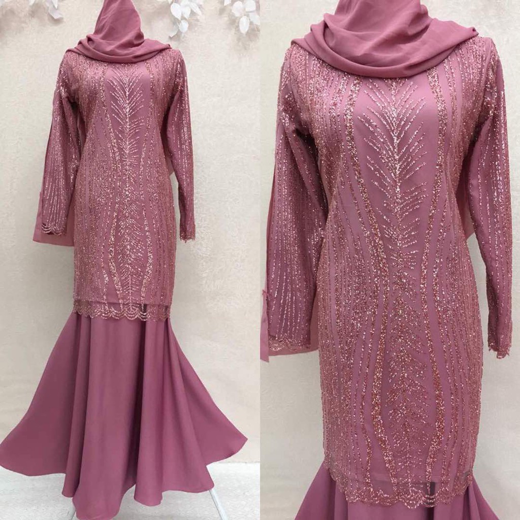 Saiz 36-48PLUS SIZE BAJU KURUNG MODEN LACE GLITTER ...